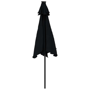 LED Sonnenschirm Schwarz 225x225cm