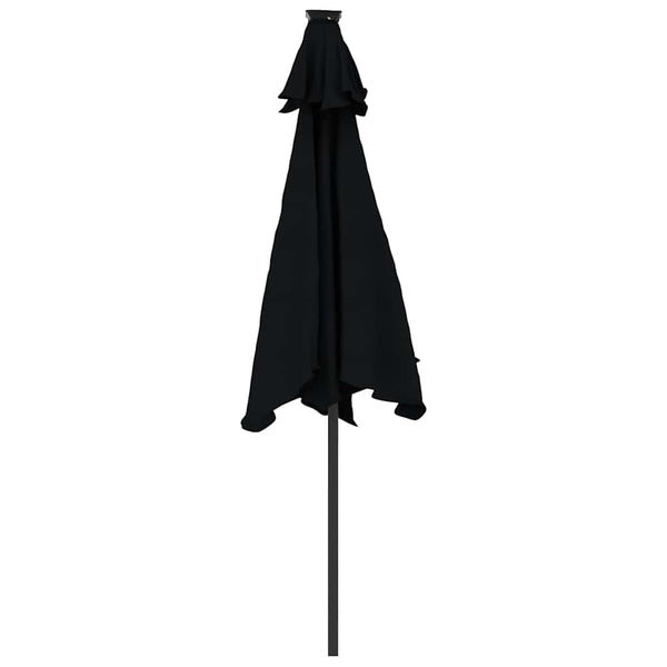 LED Sonnenschirm Schwarz 225x225cm