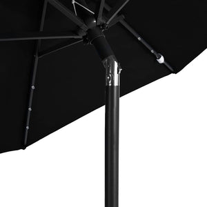 LED Sonnenschirm Schwarz 225x225cm