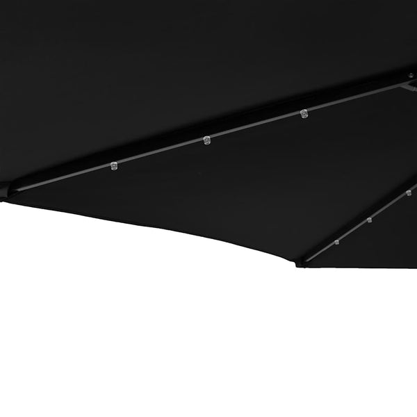 LED Sonnenschirm Schwarz 225x225cm