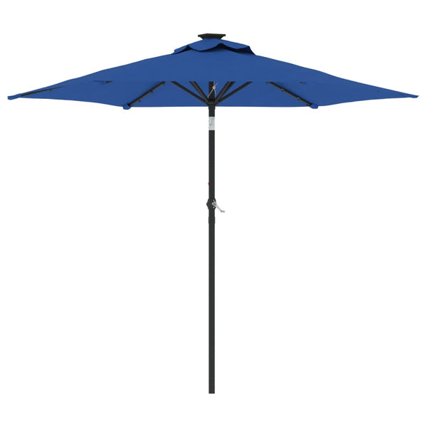 LED Sonnenschirm Azurblau 225x225 cm