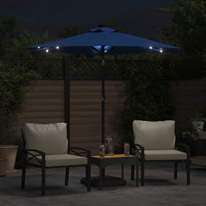 LED Sonnenschirm Azurblau 225x225 cm