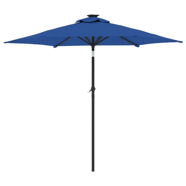 LED Sonnenschirm Azurblau 225x225 cm