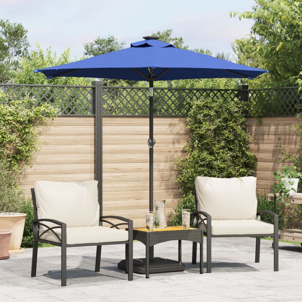 LED Sonnenschirm Azurblau 225x225 cm