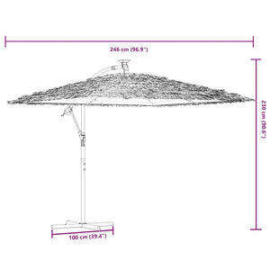 Brauner Sonnenschirm mit Stahlmast 246x246 cm