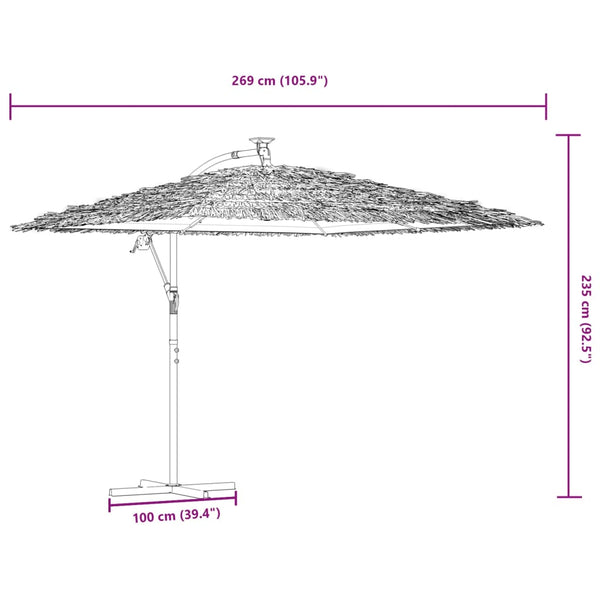 Braun Sonnenschirm mit Stahlmast 269x269 cm