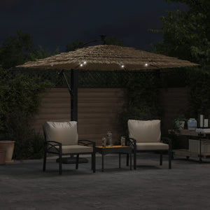 LED Sonnenschirm Braun 246x246cm