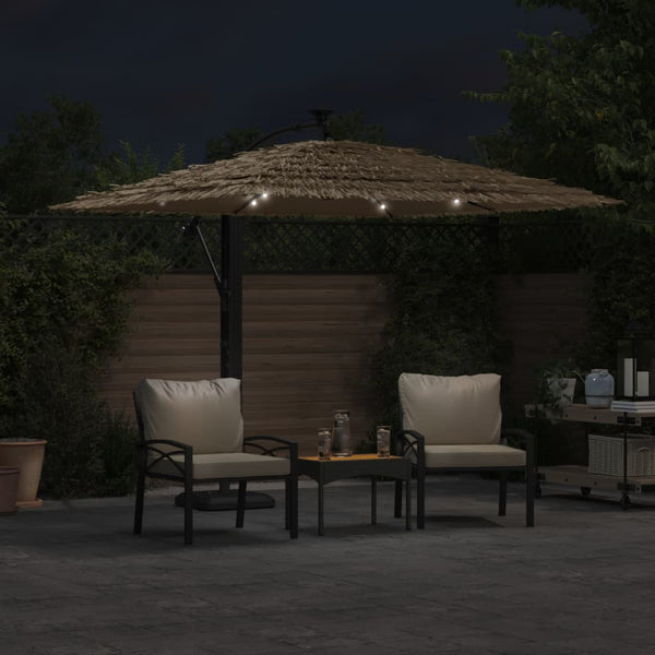 LED Sonnenschirm Braun 246x246cm