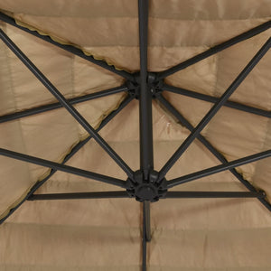 LED Sonnenschirm Braun 246x246cm