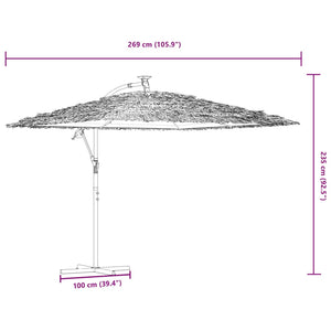 LED Sonnenschirm Braun 269x269 cm