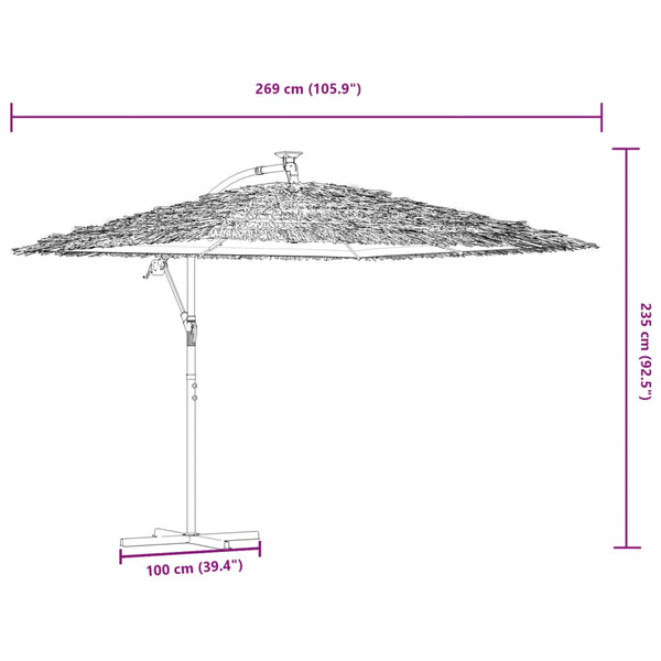 LED Sonnenschirm Braun 269x269 cm