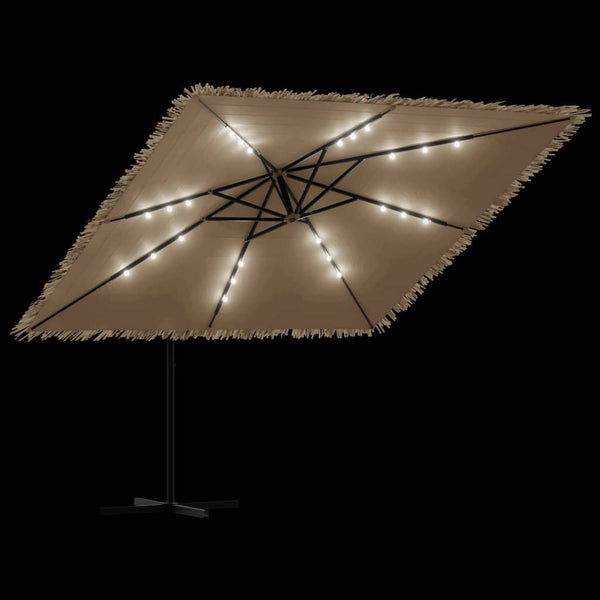 LED Sonnenschirm Braun 290x290 cm
