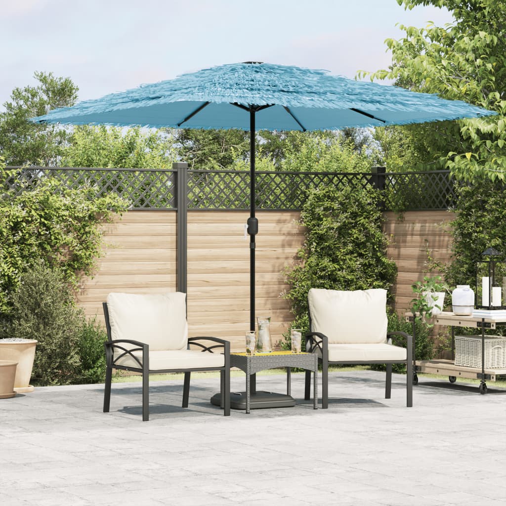 Blauer Sonnenschirm mit Stahlmast 248 cm