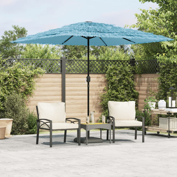 Blauer Sonnenschirm mit Stahlmast 248 cm