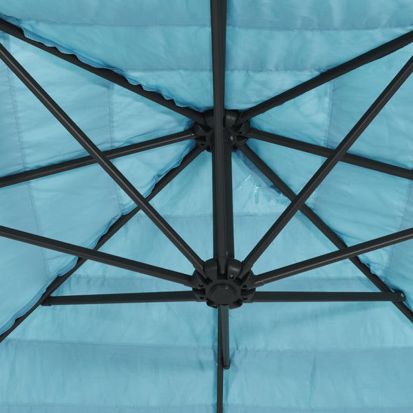 Blauer Sonnenschirm mit Stahlmast 300x200 cm