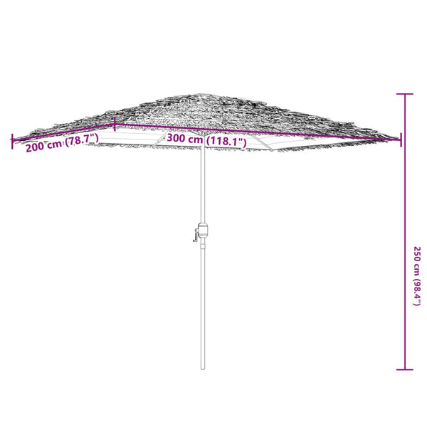 LED Sonnenschirm Braun 300x200 cm
