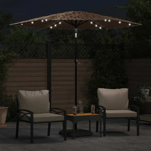 LED Sonnenschirm Braun 223x223 cm