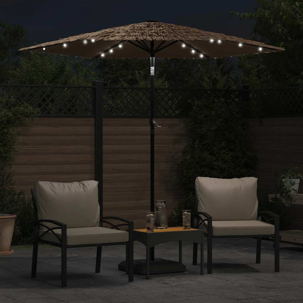 LED Sonnenschirm Braun 223x223 cm