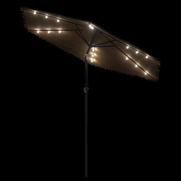 LED Sonnenschirm Braun 223x223 cm