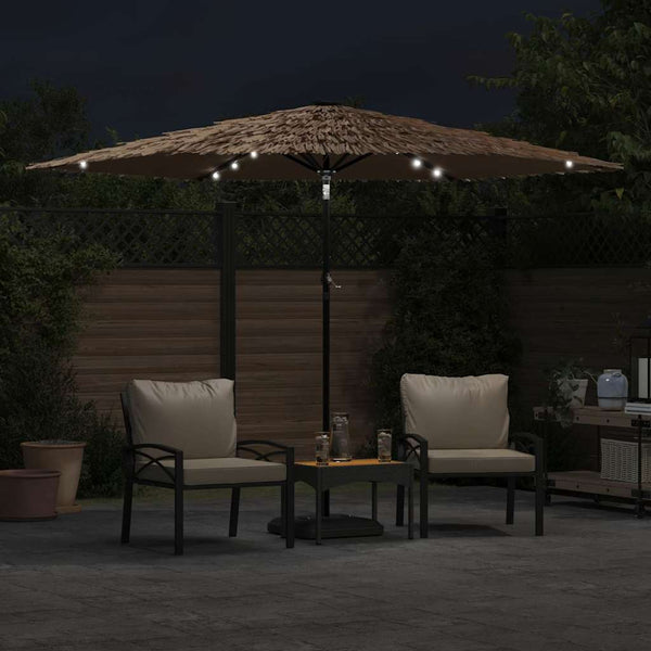 LED Sonnenschirm Braun 288x288cm