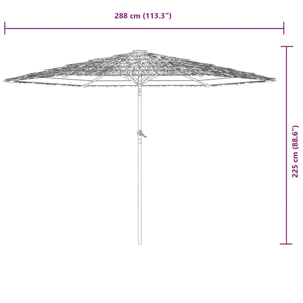 LED Sonnenschirm Braun 288x288cm