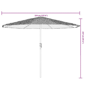 LED Sonnenschirm Braun 324x324 cm