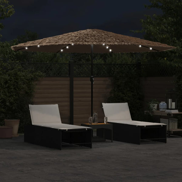 LED Sonnenschirm Braun 388x388 cm