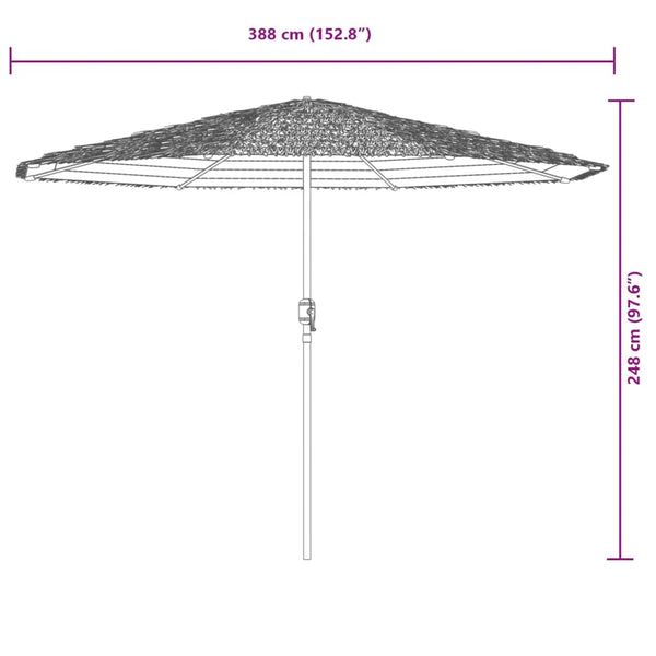 LED Sonnenschirm Braun 388x388 cm