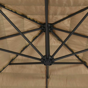 LED Sonnenschirm Braun 388x388 cm