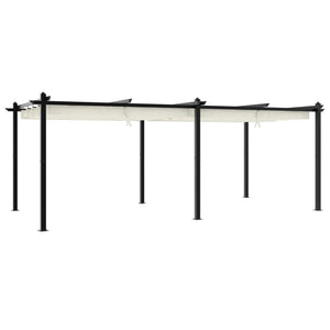 vidaXL Pavillon de jardin avec toit coulissant crème 3x6 m aluminium