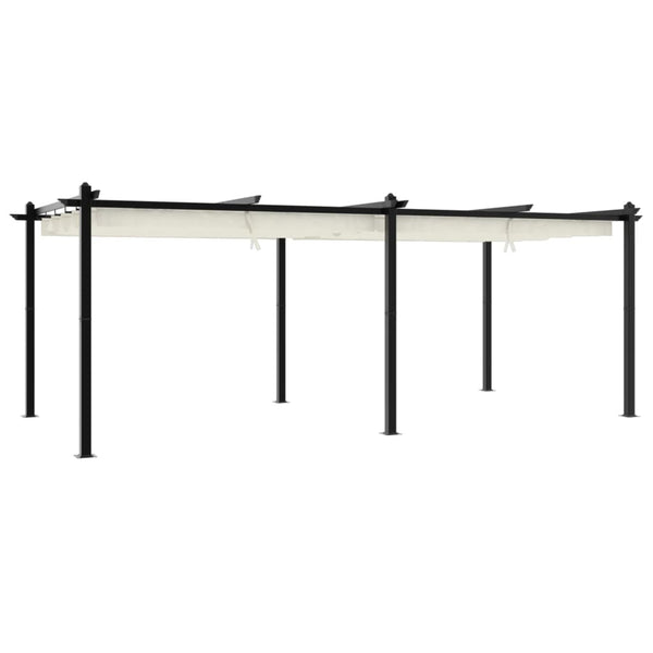 vidaXL Pavillon de jardin avec toit coulissant crème 3x6 m aluminium
