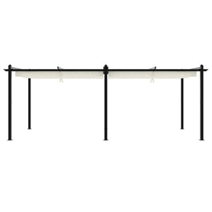 vidaXL Pavillon de jardin avec toit coulissant crème 3x6 m aluminium