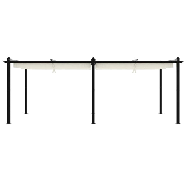 vidaXL Pavillon de jardin avec toit coulissant crème 3x6 m aluminium