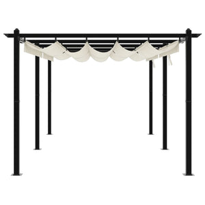 vidaXL Pavillon de jardin avec toit coulissant crème 3x6 m aluminium