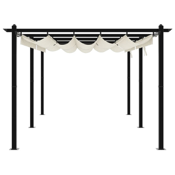 vidaXL Pavillon de jardin avec toit coulissant crème 3x6 m aluminium