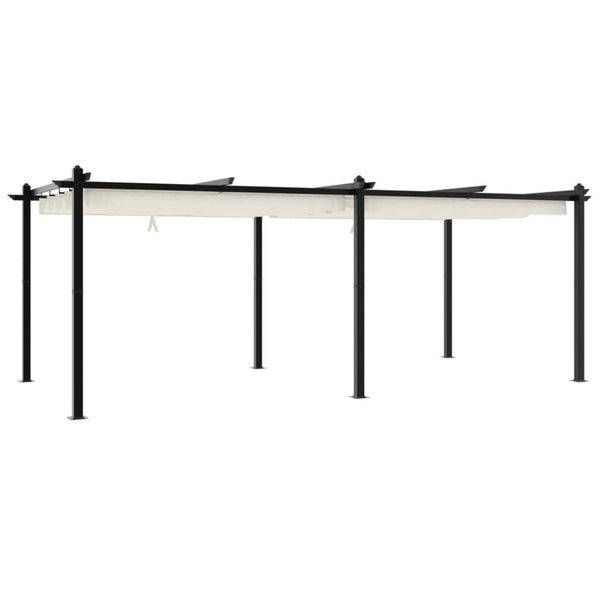 vidaXL Pavillon de jardin avec toit coulissant crème 3x6 m aluminium