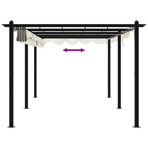 vidaXL Pavillon de jardin avec toit coulissant crème 3x6 m aluminium