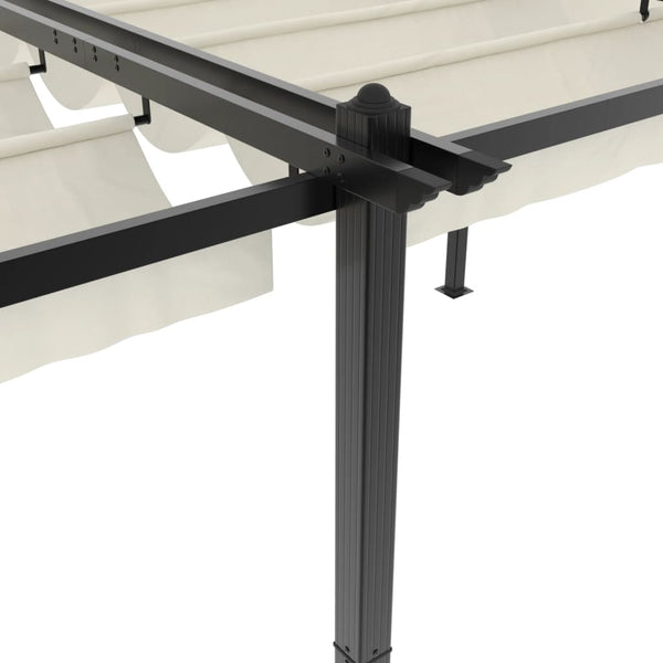 vidaXL Pavillon de jardin avec toit coulissant crème 3x6 m aluminium