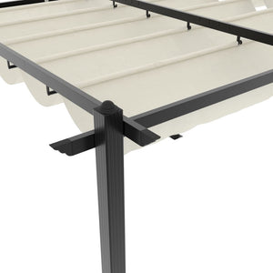 vidaXL Pavillon de jardin avec toit coulissant crème 3x6 m aluminium