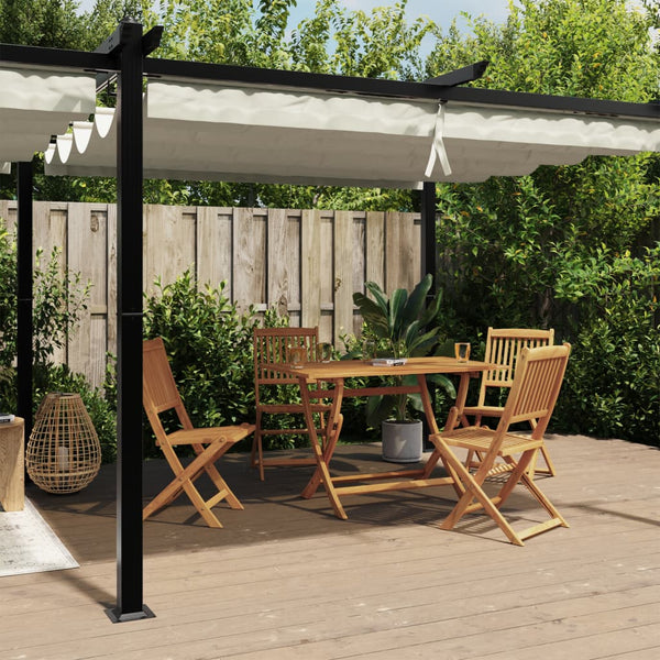 vidaXL Pavillon de jardin avec toit coulissant crème 3x6 m aluminium