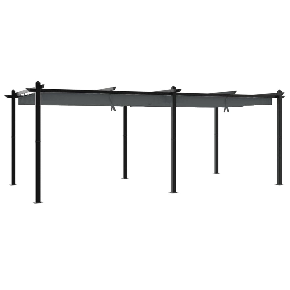 Anthrazit Gartenpavillon mit Ausziehbarem Dach 3x6m