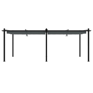 Anthrazit Gartenpavillon mit Ausziehbarem Dach 3x6m