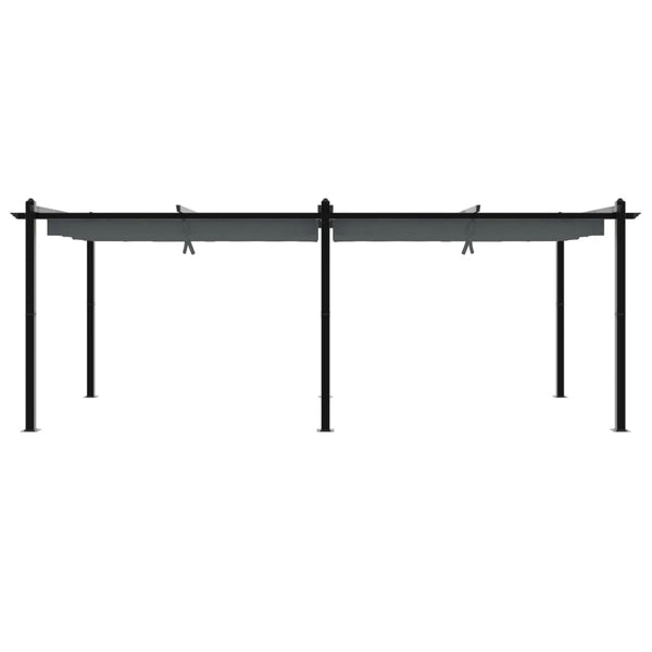 Anthrazit Gartenpavillon mit Ausziehbarem Dach 3x6m