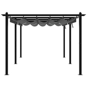 Anthrazit Gartenpavillon mit Ausziehbarem Dach 3x6m
