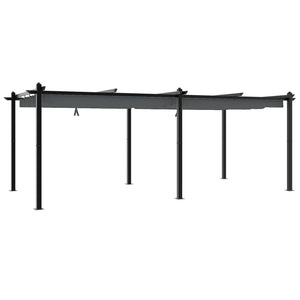 Anthrazit Gartenpavillon mit Ausziehbarem Dach 3x6m