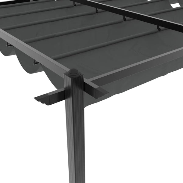 Anthrazit Gartenpavillon mit Ausziehbarem Dach 3x6m