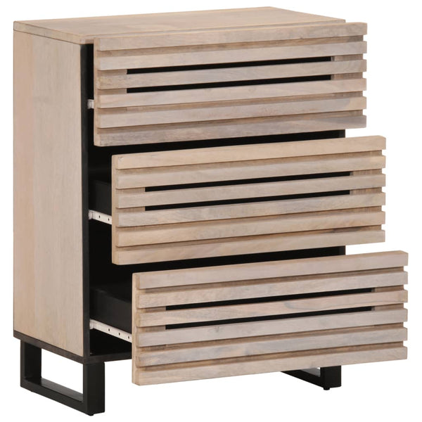 Weißes Sideboard Mango Massivholz 60 cm