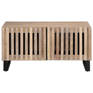 Weißer Couchtisch Mango Massivholz 80x51 cm