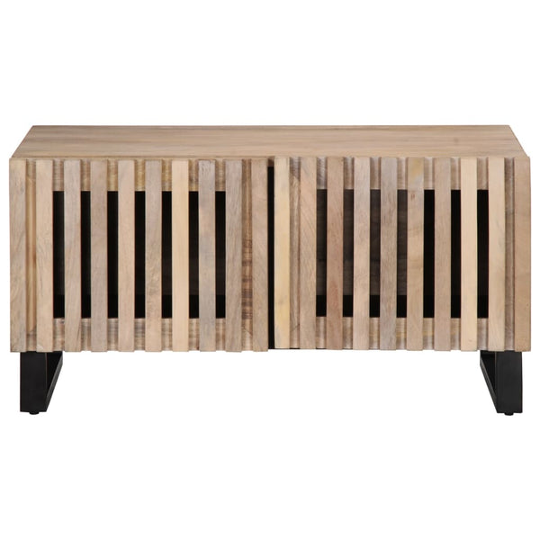 Weißer Couchtisch Mango Massivholz 80x51 cm