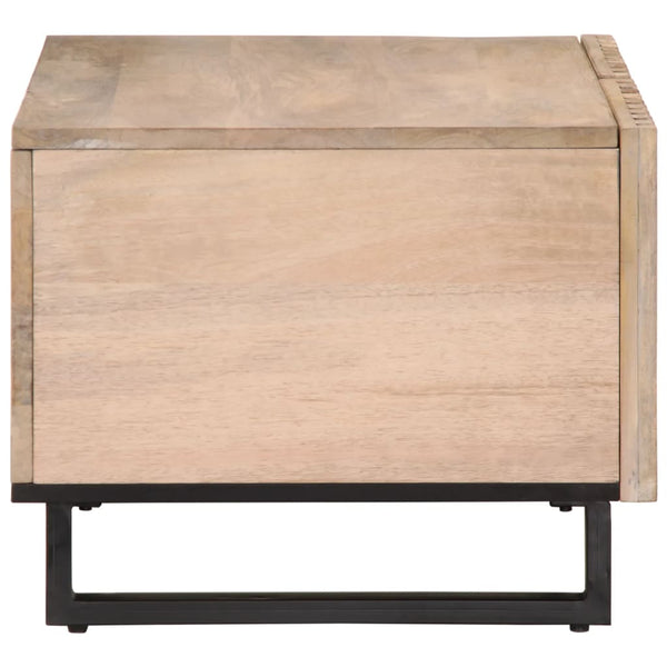Weißer Couchtisch Mango Massivholz 80x51 cm